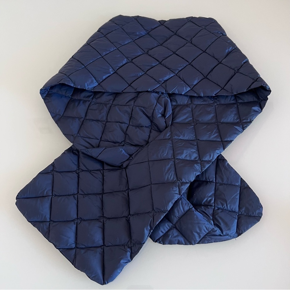 SEARS | Navy blue down filled packable vintage sears fall winter scarf - Picture 9 of 9